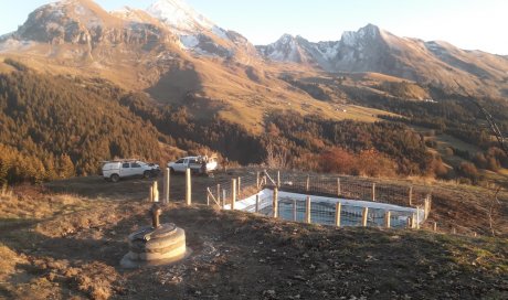 Paysagiste pour le captage stockage d’eau Alpage au Bouchet Mont Charvin